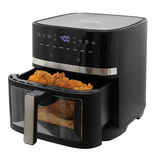 MegaChef 8.5 qt Digital Electric Air Fryer w Transparent Window Black