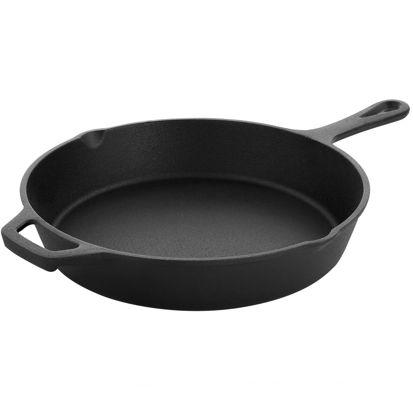 MegaChef 10" Round Preseasoned Cast Iron Frying Pan w Handle in Black