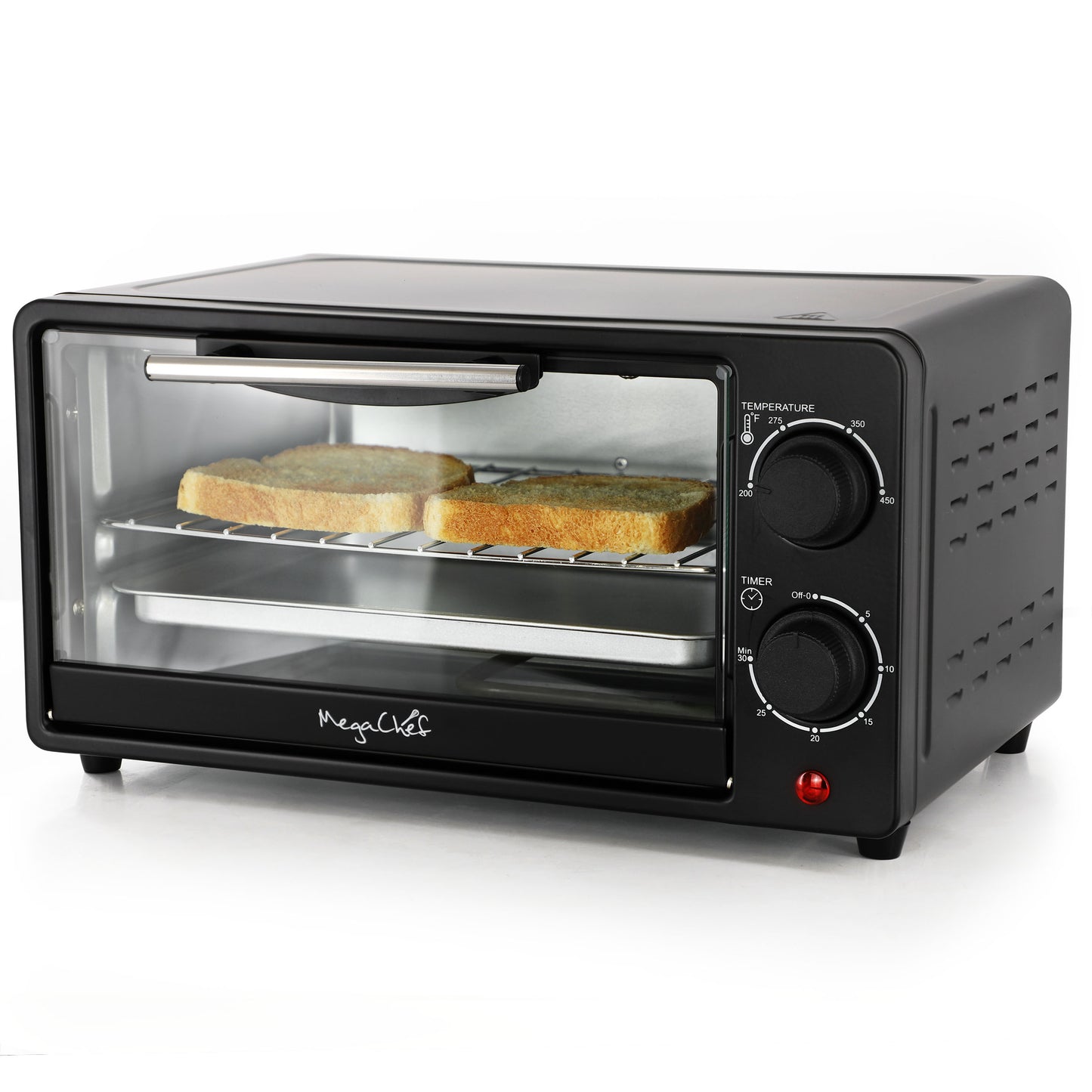 MegaChef 9.5 qt Electric Counter Top Toaster Oven Matte Black
