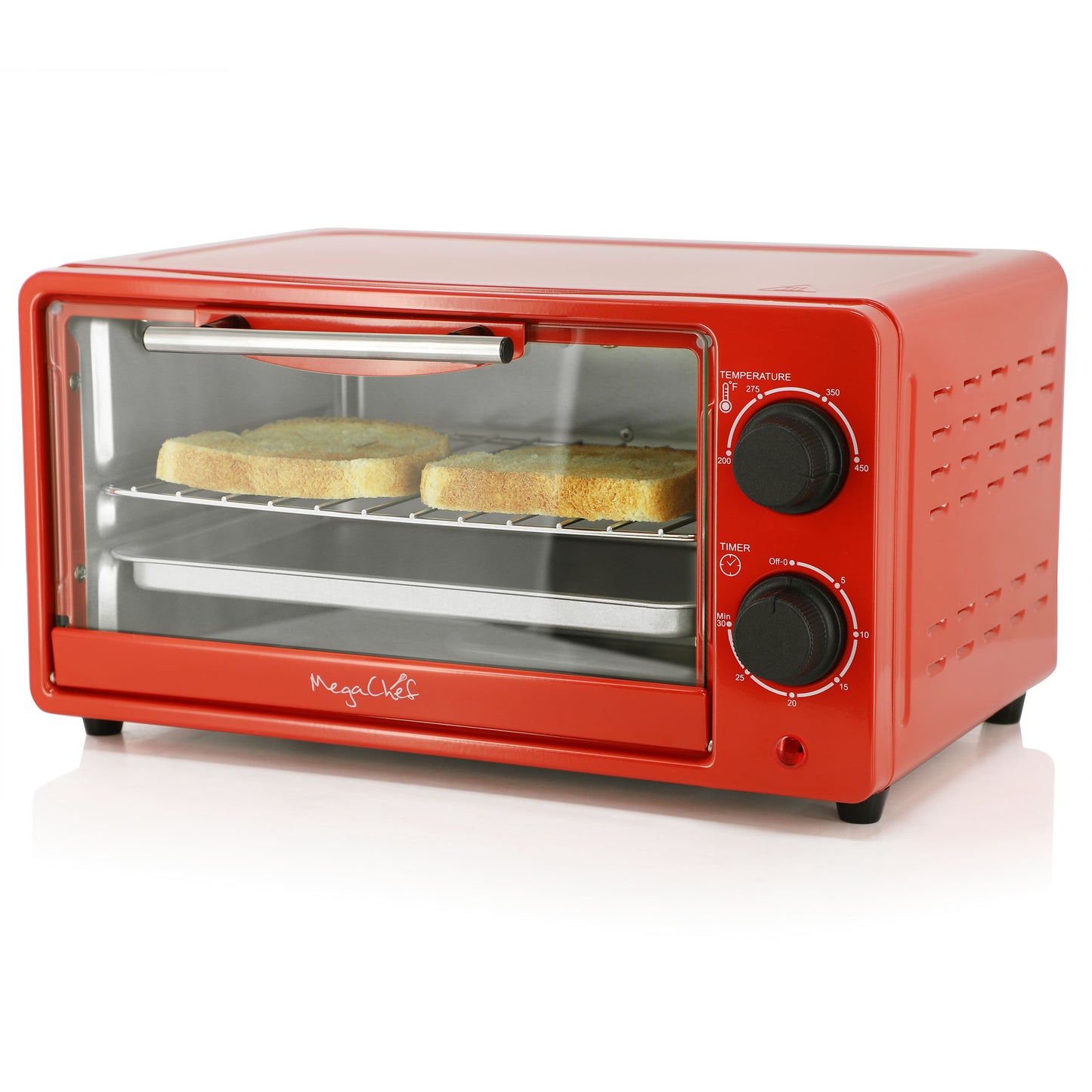 MegaChef 9.5 qt Electric Counter Top Toaster Oven Candy Red