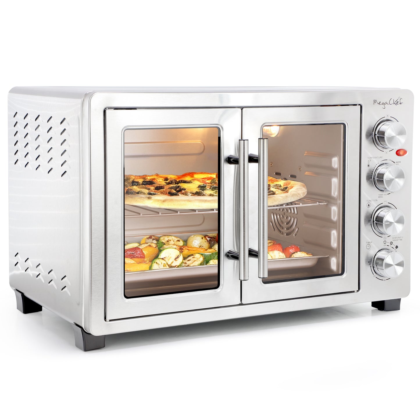 MegaChef 47.6 qt Electric French Door Rotisserie Convection Counter Top Oven