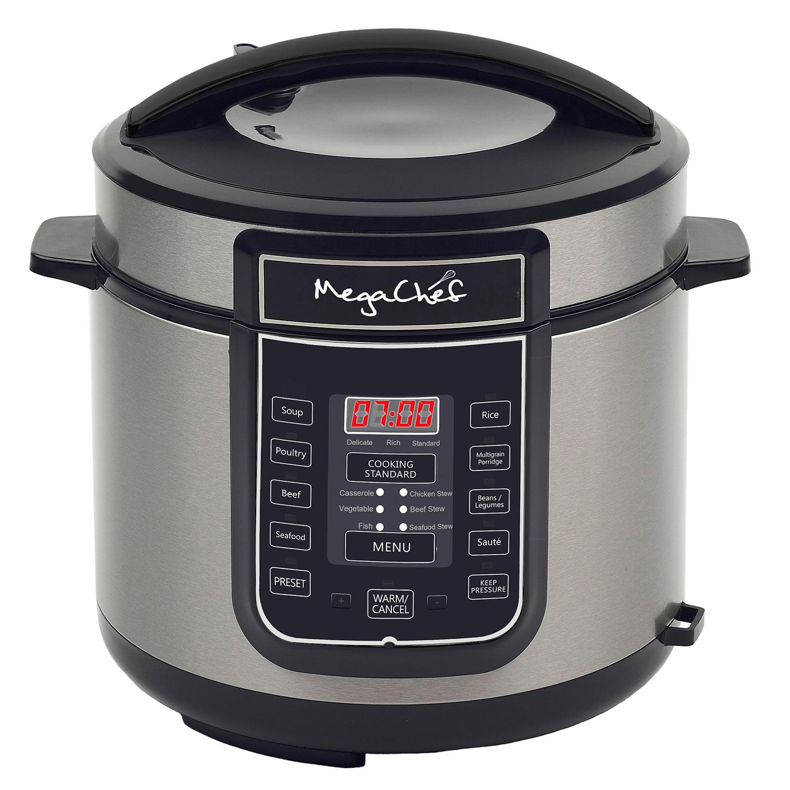 Megachef 6 Qt Digital Pressure Cooker w 14 Pre-set Multi Function Features