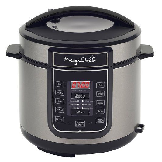 Megachef 6 Qt Digital Pressure Cooker w 14 Pre-set Multi Function Features