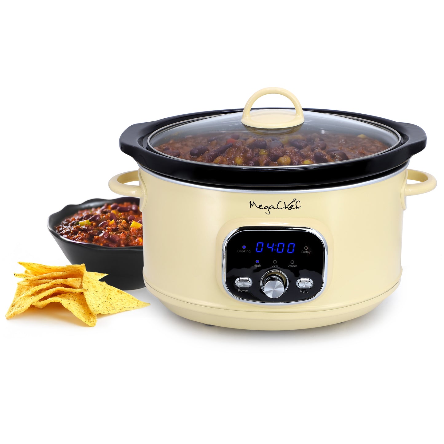 MegaChef 3.7 qt Electric Slow Cooker Ivory