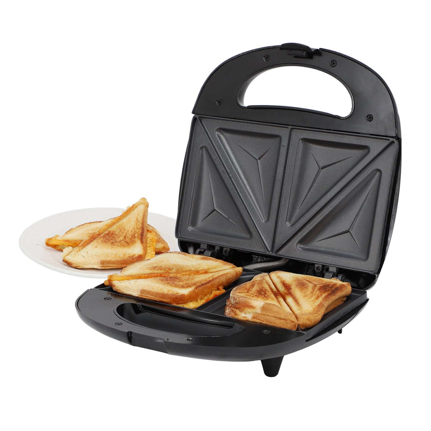 MegaChef Electric Compact Aluminum Nonstick Sandwich Maker Black