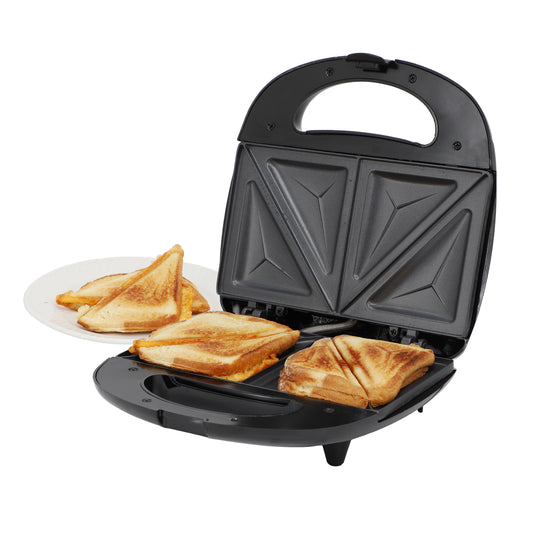 MegaChef Electric Compact Aluminum Nonstick Sandwich Maker Black