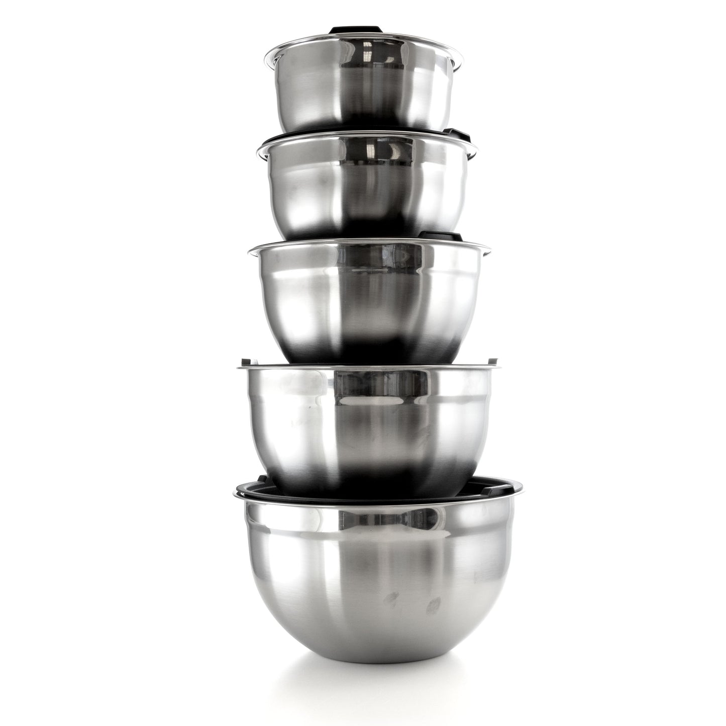 MegaChef 5 pc Multipurpose Stackable Mixing Bowl Set w Lids