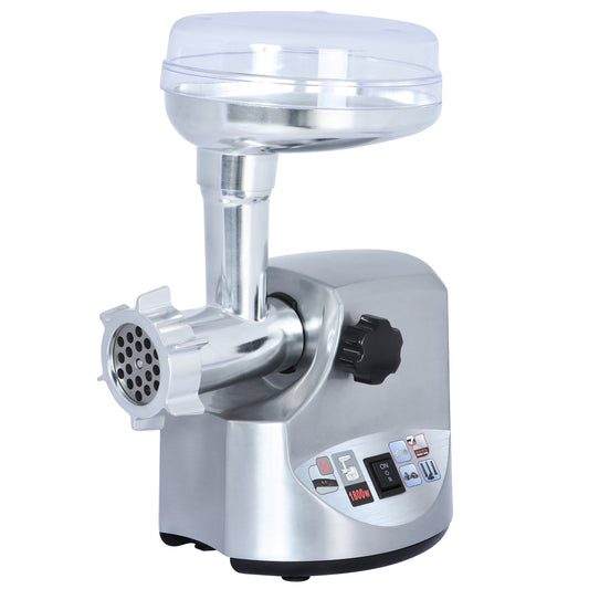 Brentwood 1800W Silver Meat Grinder & Sausage Stuffer w Attachments
