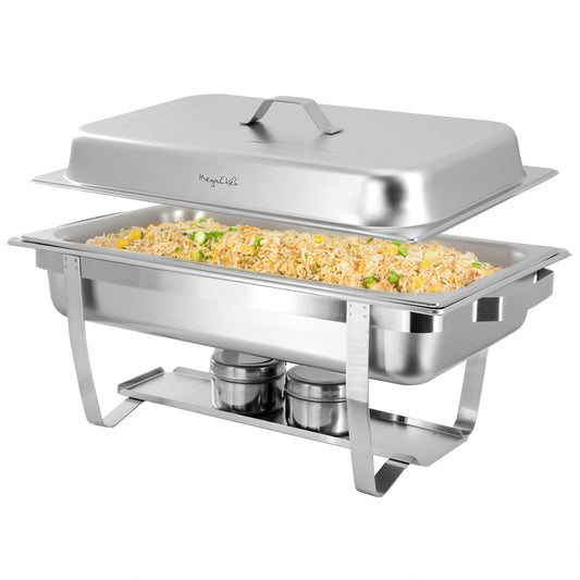 MegaChef 9.5 Qt Stackable Stainless Steel Professional Chafing Dish/Food Warmer