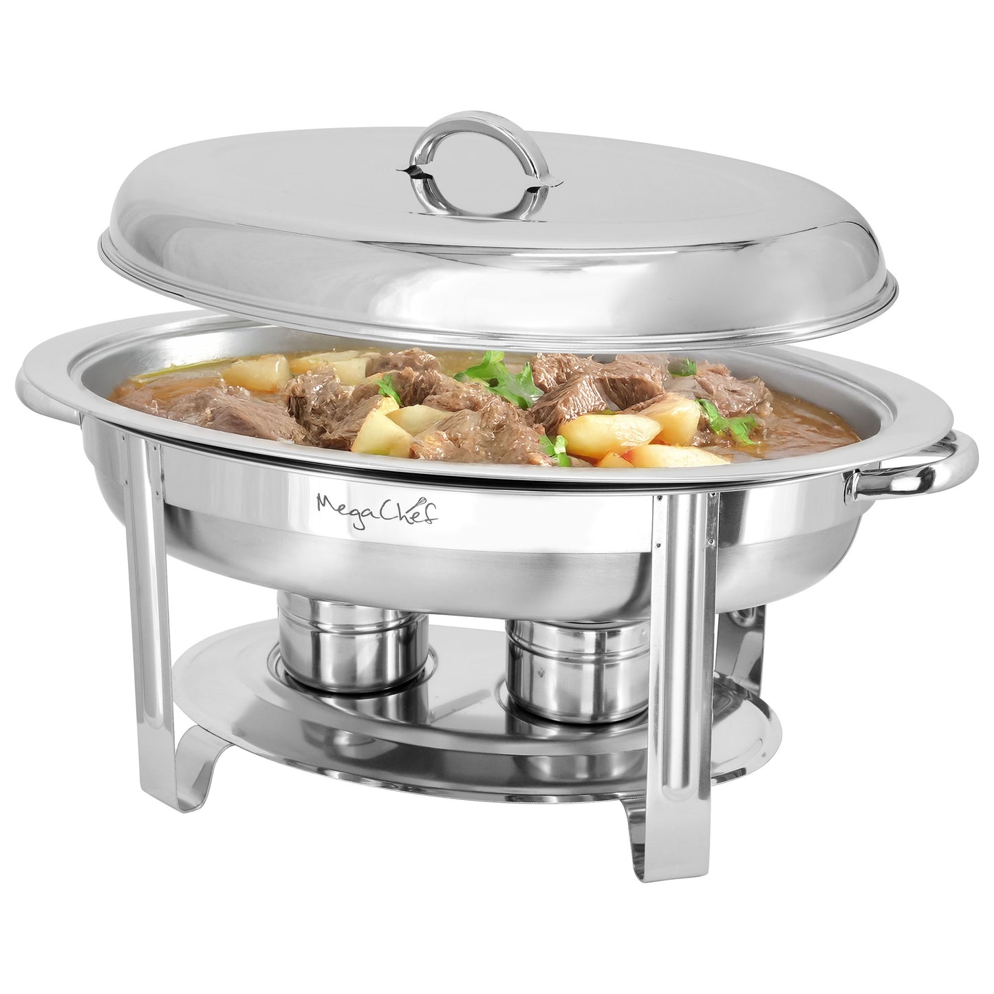 MegaChef 5.8 qt Stainless Steel Oval Professional Chafing Dish/Food Warmer/Buffe
