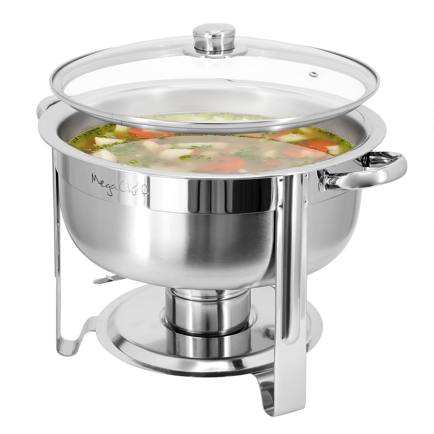 MegaChef 7.9 qt Round Stainless Steel Professional Chafing Dish/Food Warmer/Buff
