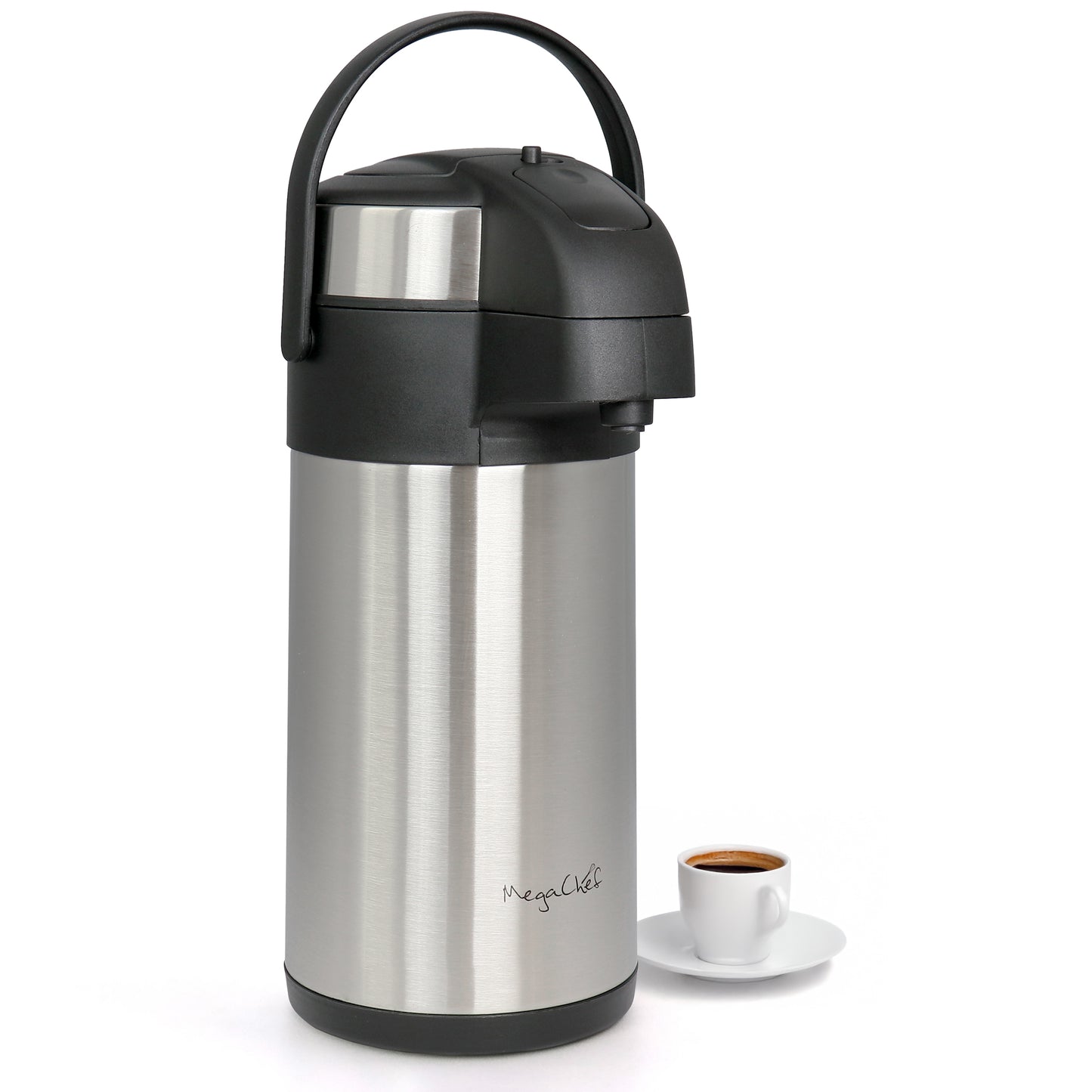 MegaChef 3 Liter Stainless Steel Vacuum Body Pump Cap Air Pot
