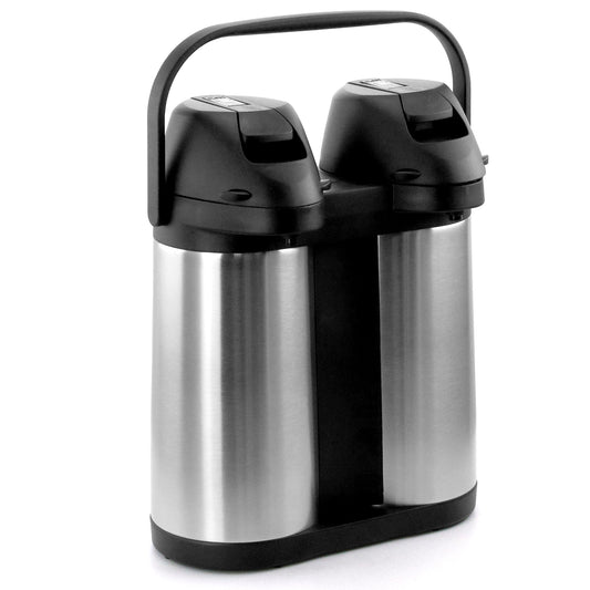 MegaChef Dual 2 qt Stainless Steel Airpot Hot Water Dispenser for Coffee & Tea
