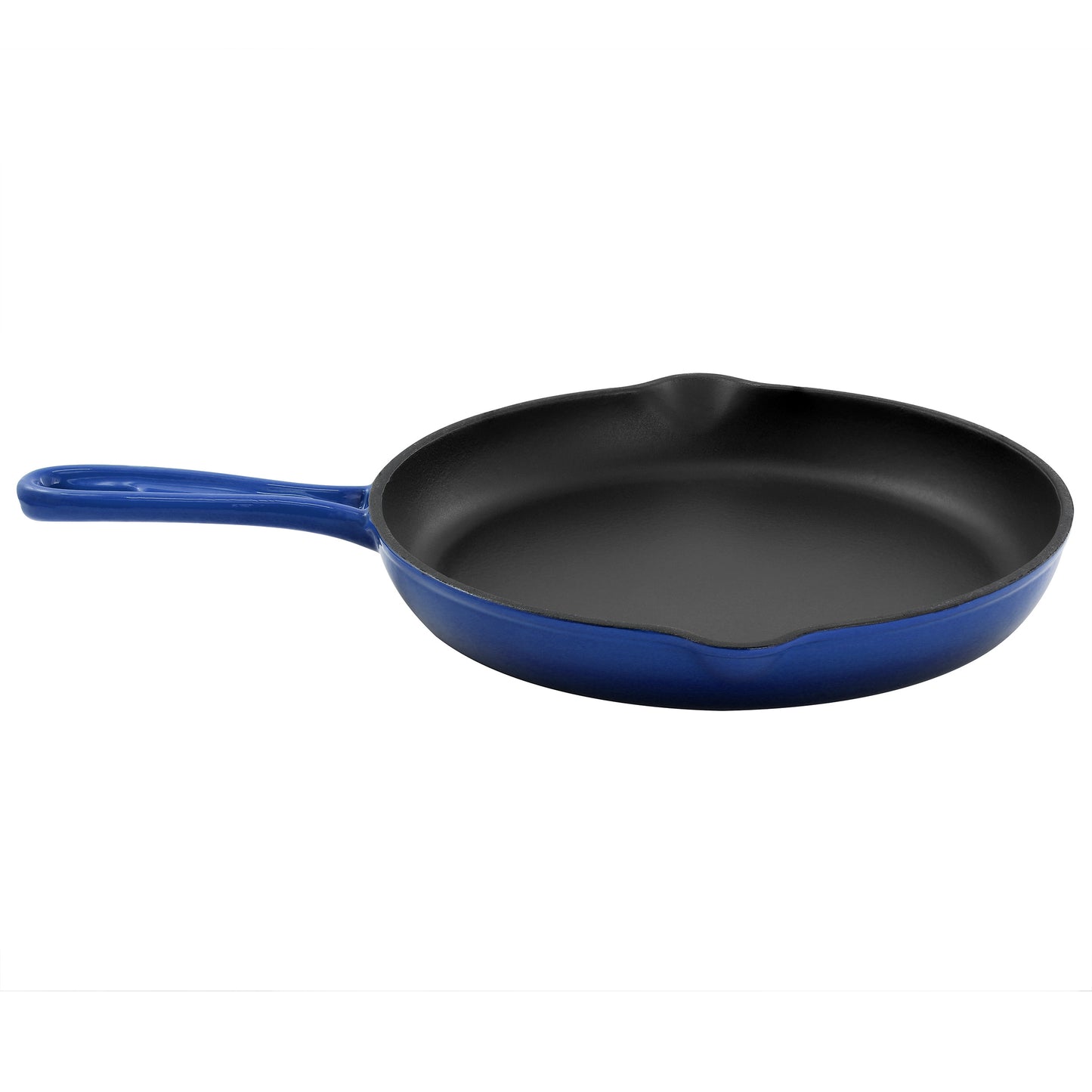 MegaChef Round 10.25" Enameled Cast Iron Skillet in Gradient Dark Blue