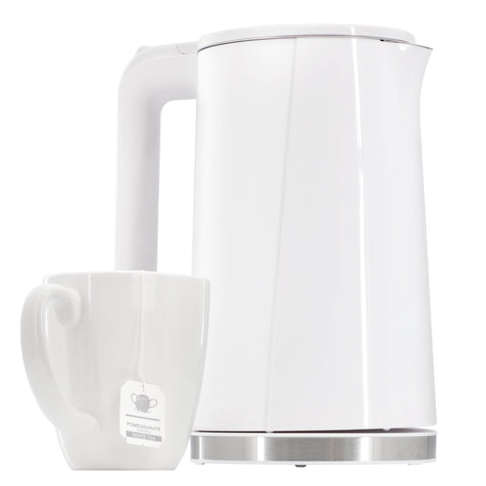 MegaChef 1.8 qt Stainless Steel Electric Tea Kettle White