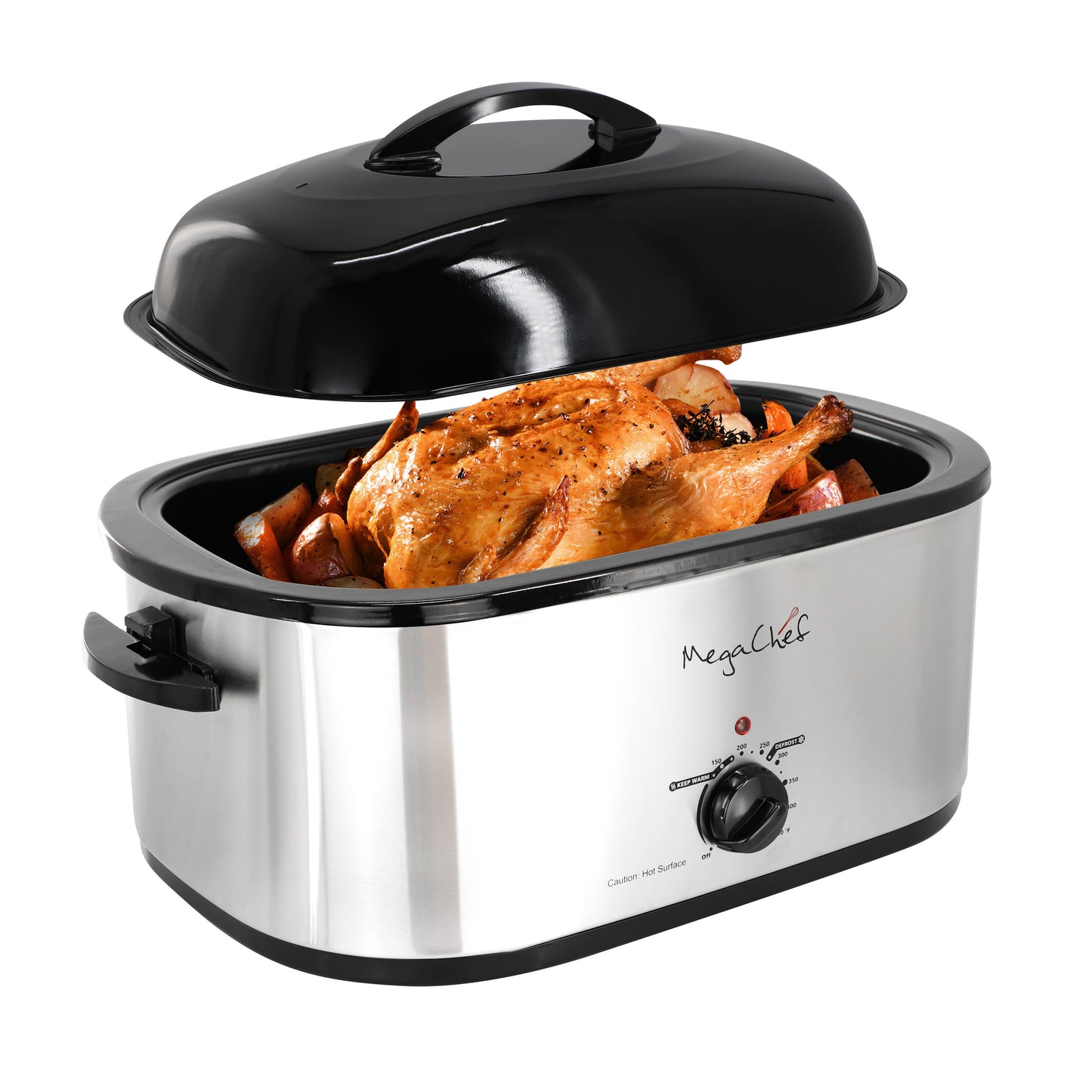 MegaChef 22 Qt Electric Roaster Oven w High Dome Self-Basting Lid