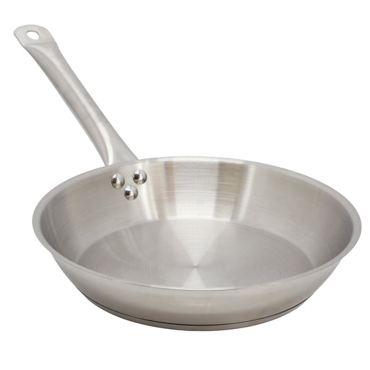 MegaChef Professional Kitchen 11" Round Stainless Steel Fry Pan Silver