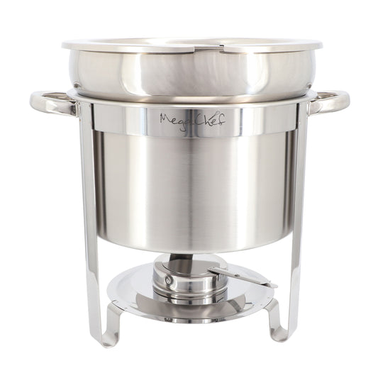 MegaChef 7.4 Qt Round Stainless Steel Soup Professional Chafing Dish/Food Warme