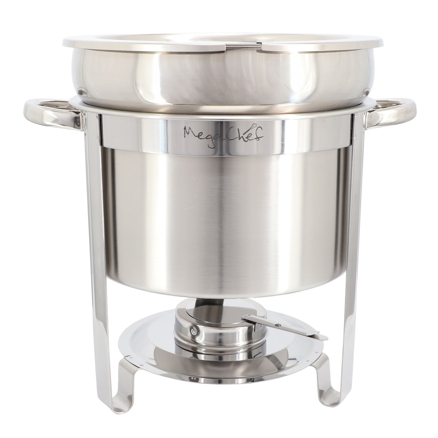 MegaChef 11.6 qt Round Stainless Steel Professional Soup Chafing Dish in Silver