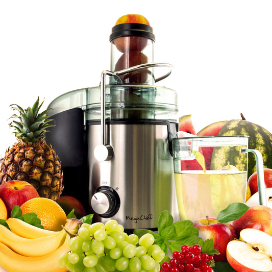MegaChef 800W Wide Mouth Stainless Steel Dual Speed Centrifugal Juicer Machine