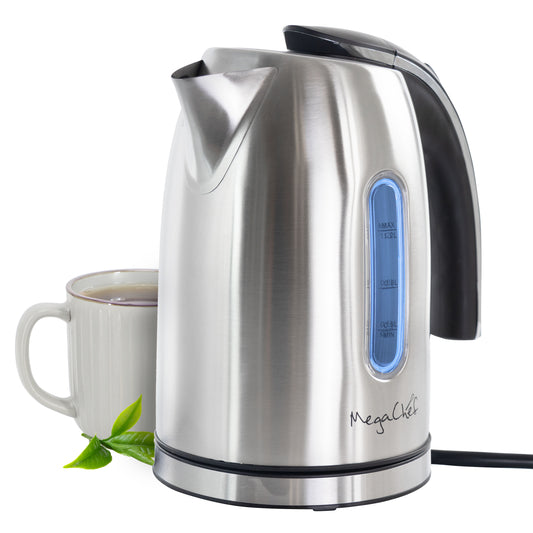 MegaChef 1.2L Stainless Steel Electric Tea Kettle
