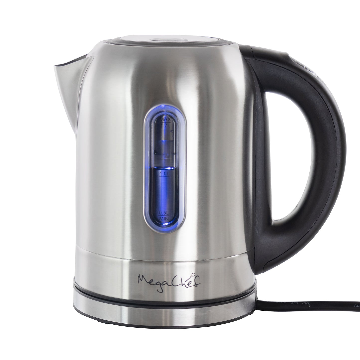 MegaChef 1.7L Stainless Steel Electric Tea Kettle w 5 Preset Temps