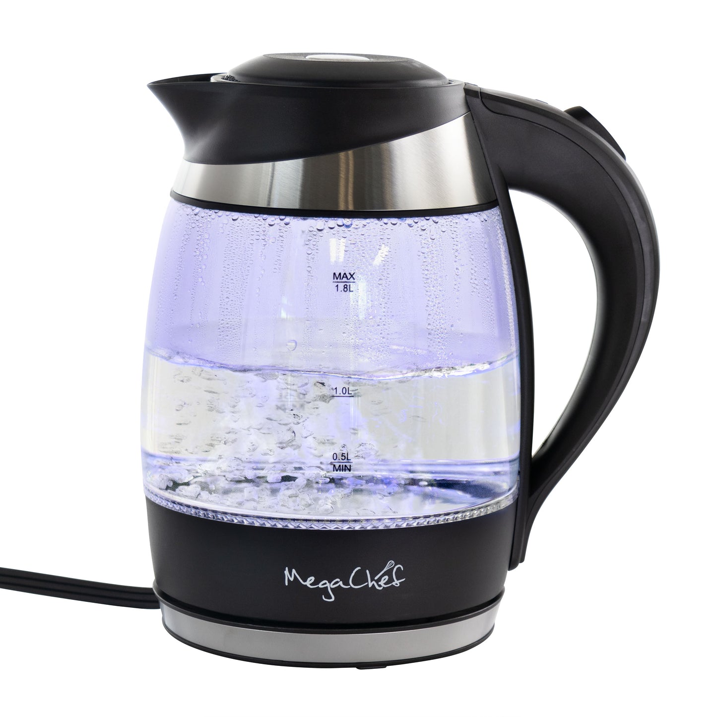 MegaChef 1.8L Glass & Stainless Steel Electric Tea Kettle