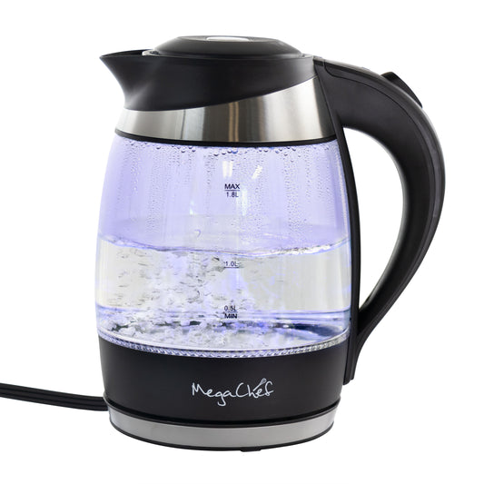 MegaChef 1.8L Glass & Stainless Steel Electric Tea Kettle