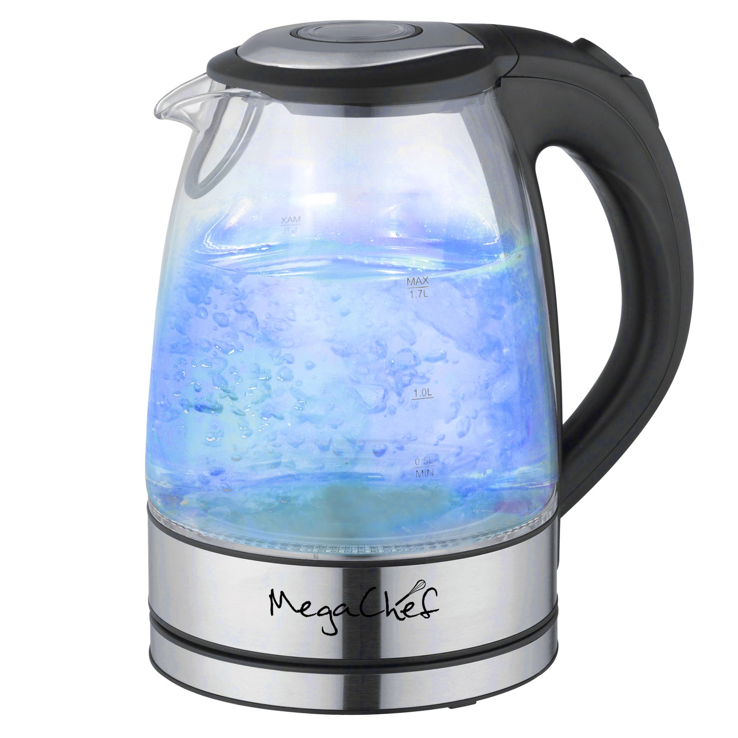 MegaChef 1.7L Glass & Stainless Steel Electric Tea Kettle