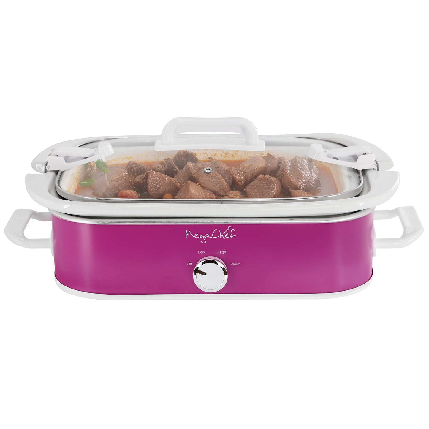 MegaChef 3.5 qt Casserole Slow Cooker w 3 Temperature Settings in Purple