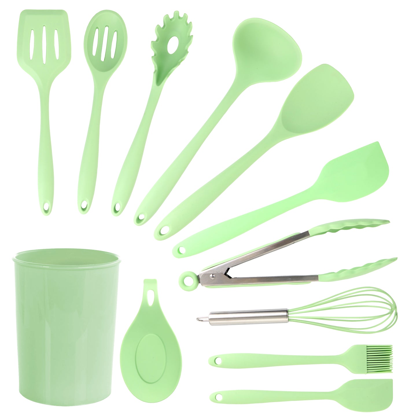 MegaChef Mint Green Silicone Cooking Utensils Set of 12