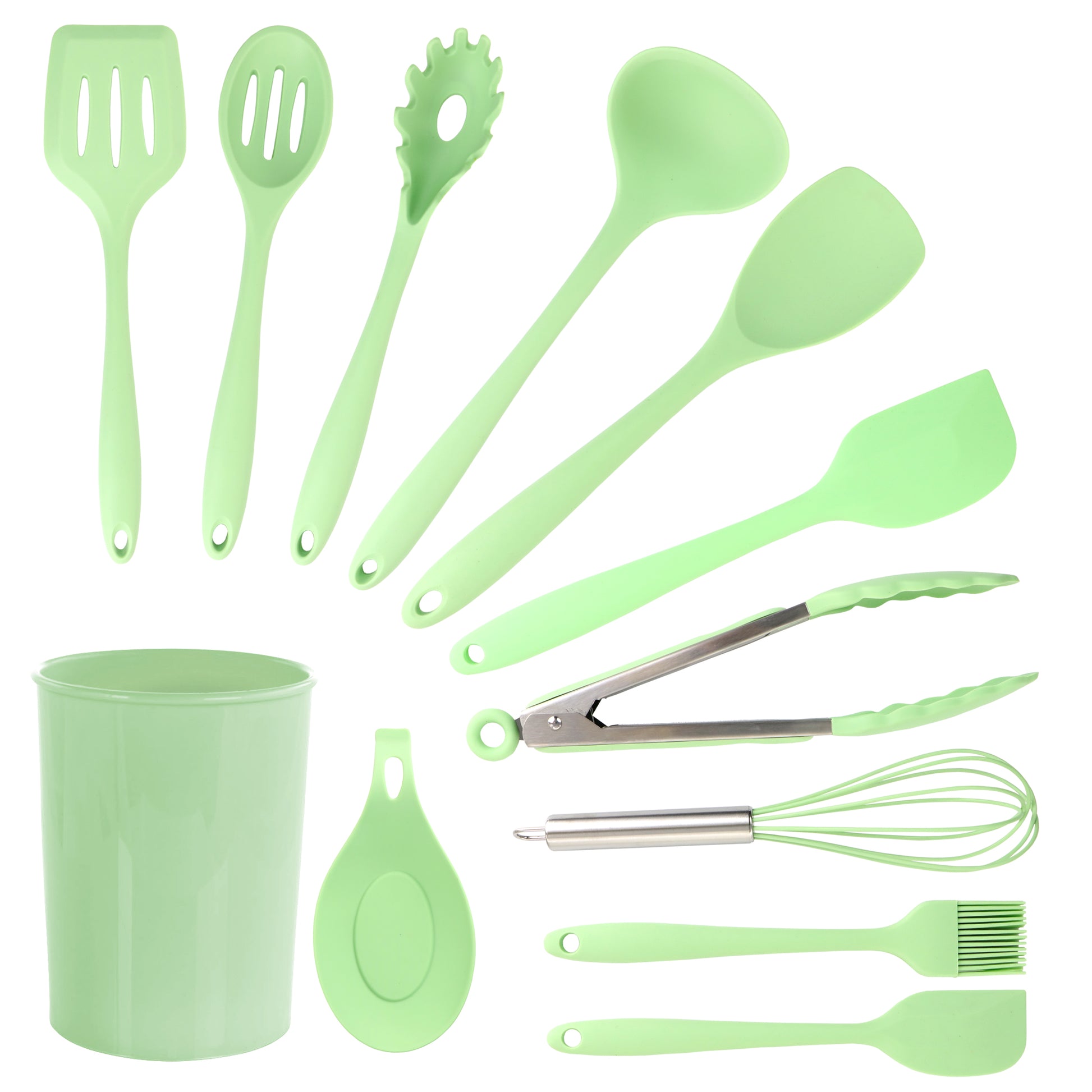 MegaChef Mint Green Silicone Cooking Utensils Set of 12