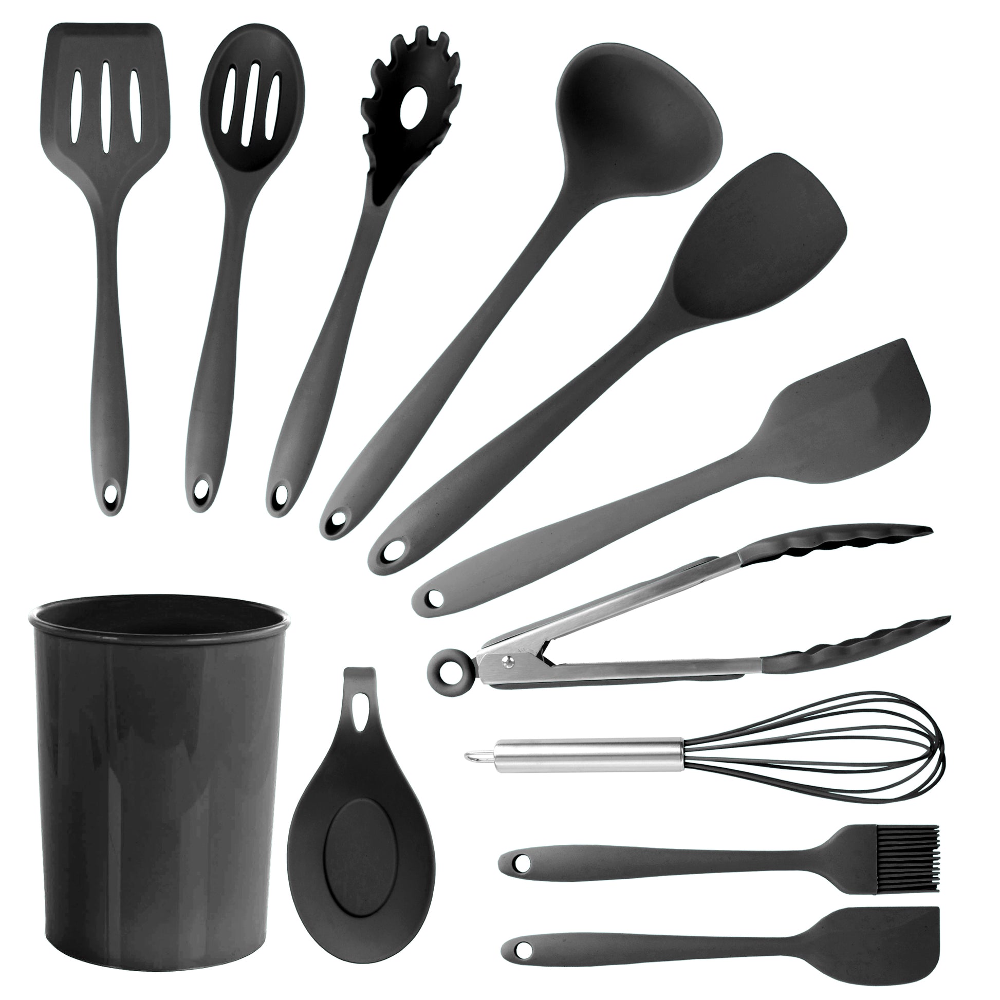 MegaChef Black Silicone Cooking Utensils Set of 12
