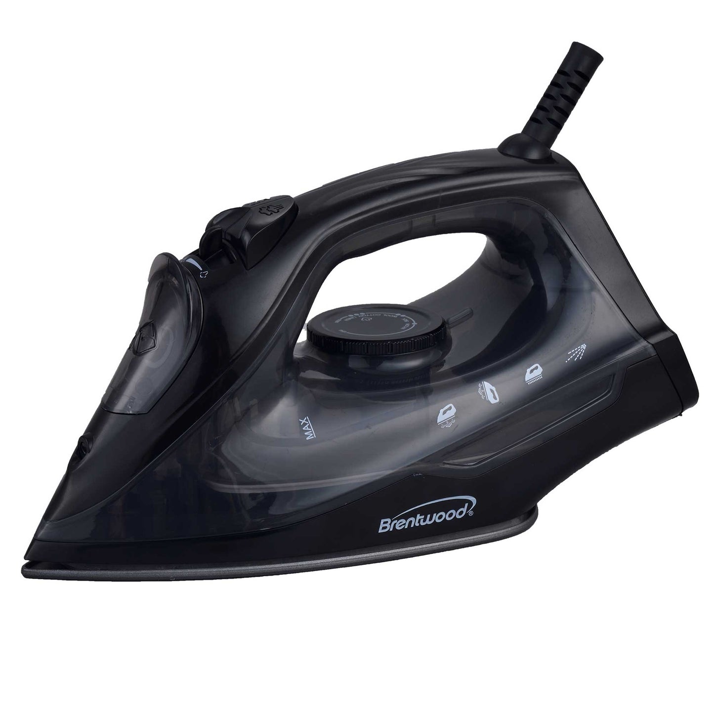 Brentwood 1200W Lightweight Non-Stick Steam Iron in Black w 8' Cord