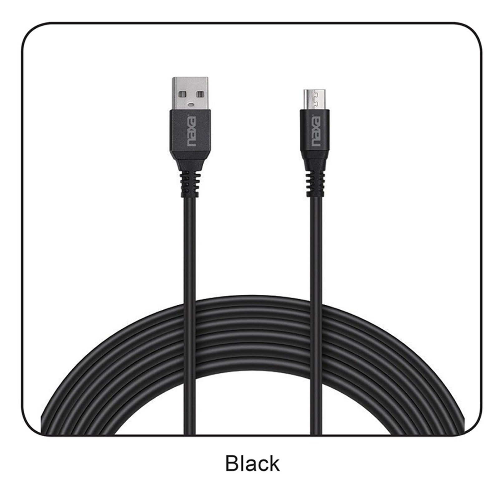 6 Ft. Fast Charge & Sync Round Micro USB Cable-BLACK