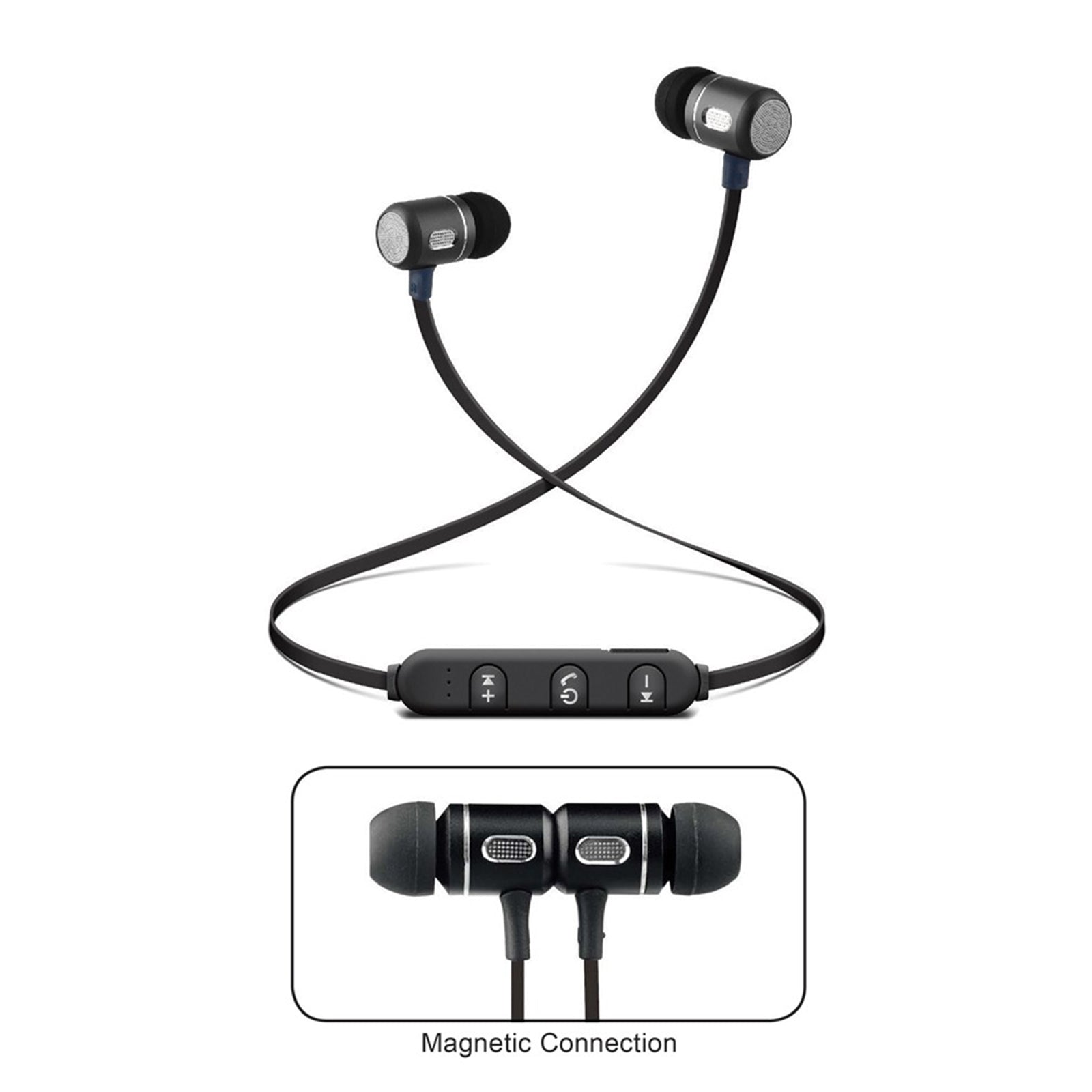 Bluetooth Isolation Earphones w Metal Magnet Microphone & Remote