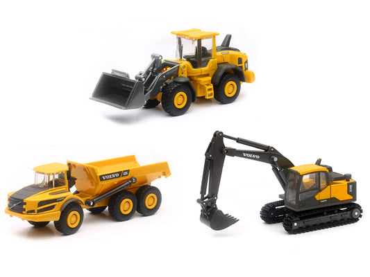 Volvo Construction Vehicles Set of 3 Pcs Diecast Models New Ray