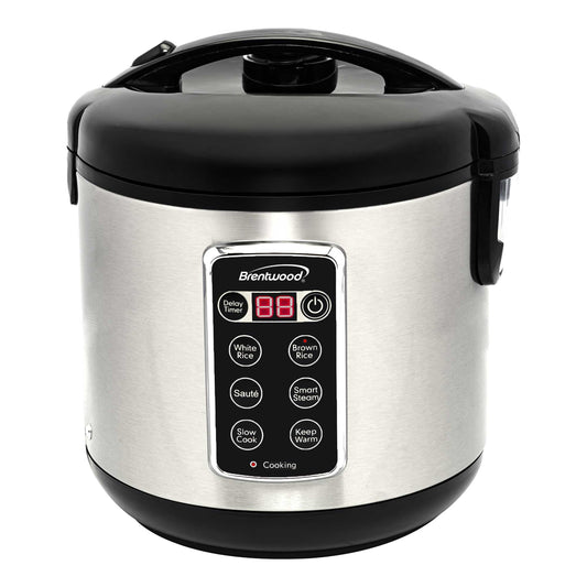 Brentwood 10 Cup 7-Function 400W Smart Rice Multi-Cooker in Stainless Steel