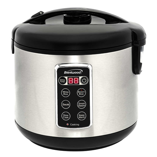 Brentwood 16 Cups 6 Function Smart Multi-Cooker Rice Cooker in Stainless Steel