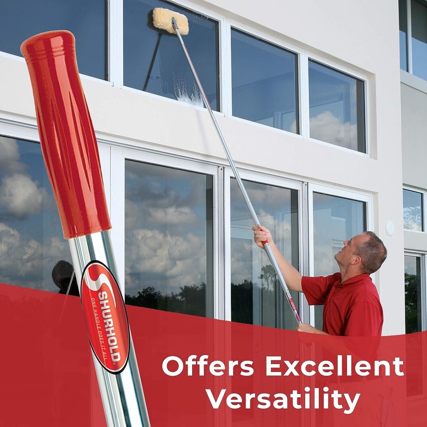 Shurhold 9' Adjustable Telescoping Extension Cleaning Painting Handle 63" - 108"