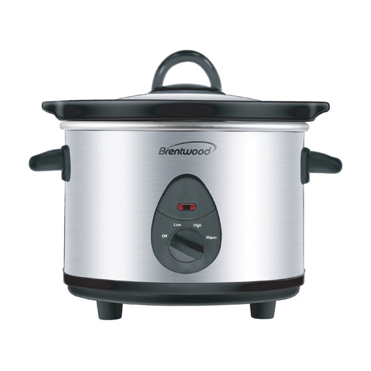 Brentwood 1.5 Qt Slow Cooker in Stainless Steel w 3 Settings
