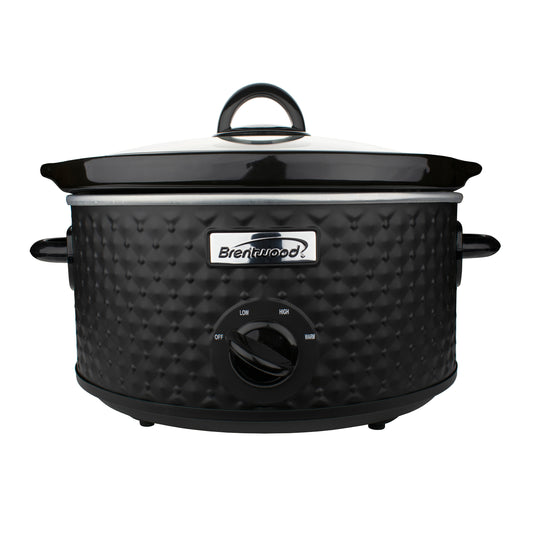 Brentwood 3.5 Qt Diamond Pattern Slow Cooker in Black
