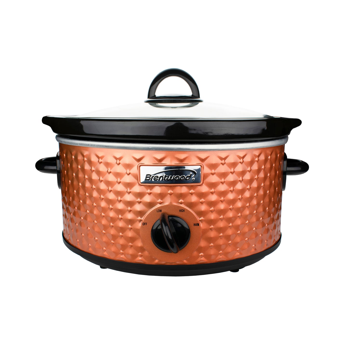 Brentwood 3.5 Qt Diamond Pattern Slow Cooker in Copper