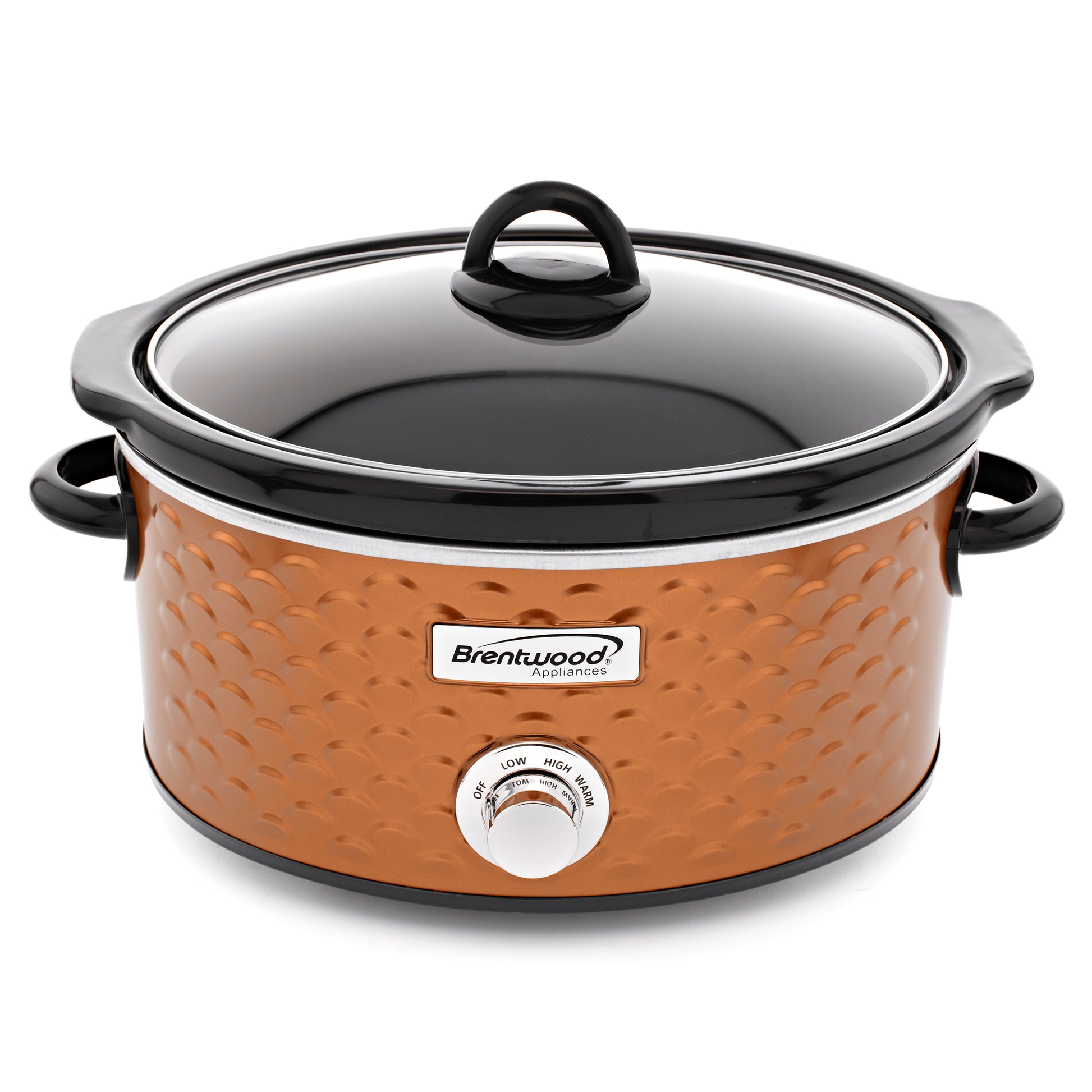 Brentwood Scallop Pattern 4.5 Qt Slow Cooker in Copper