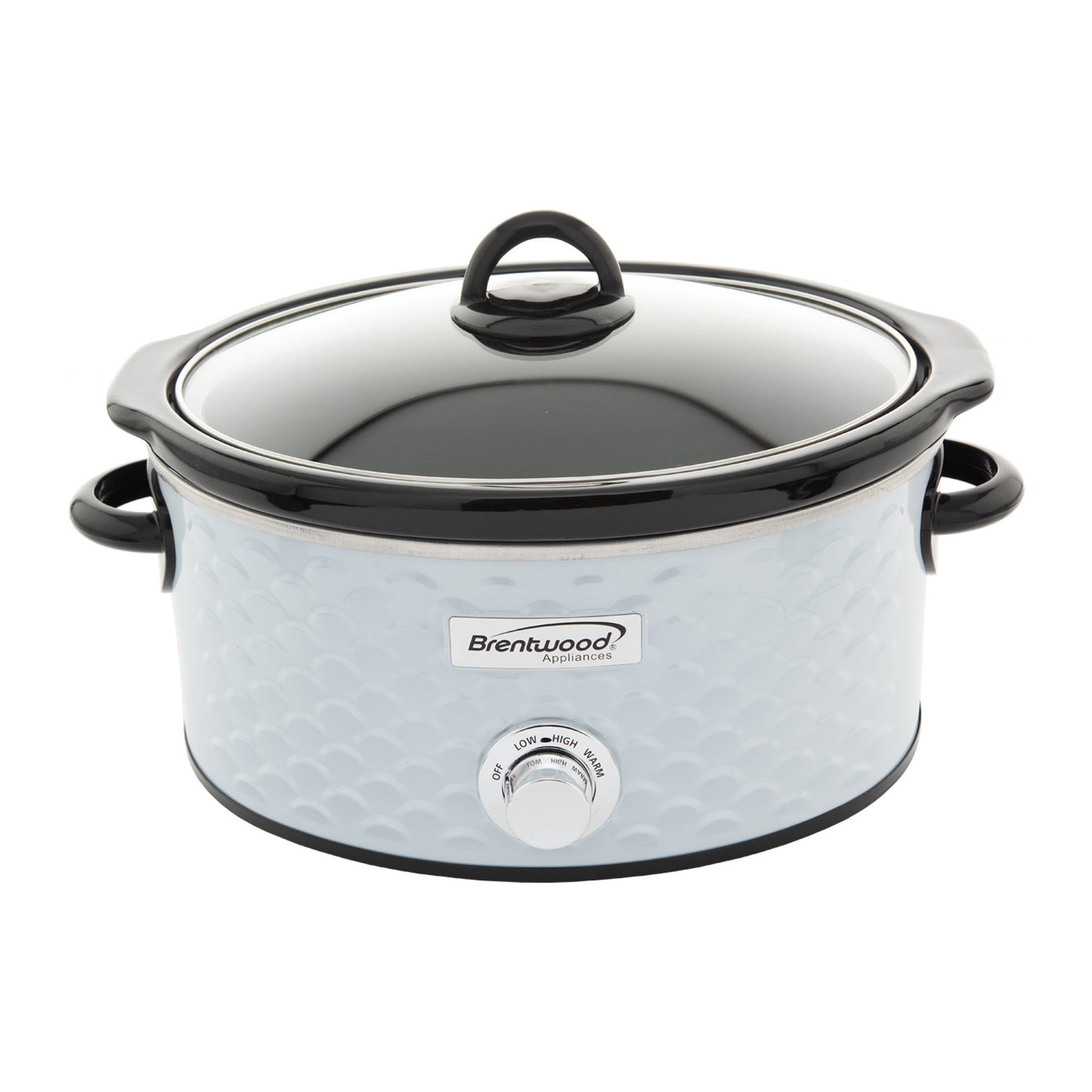 Brentwood Scallop Pattern 4.5 Qt Slow Cooker in White