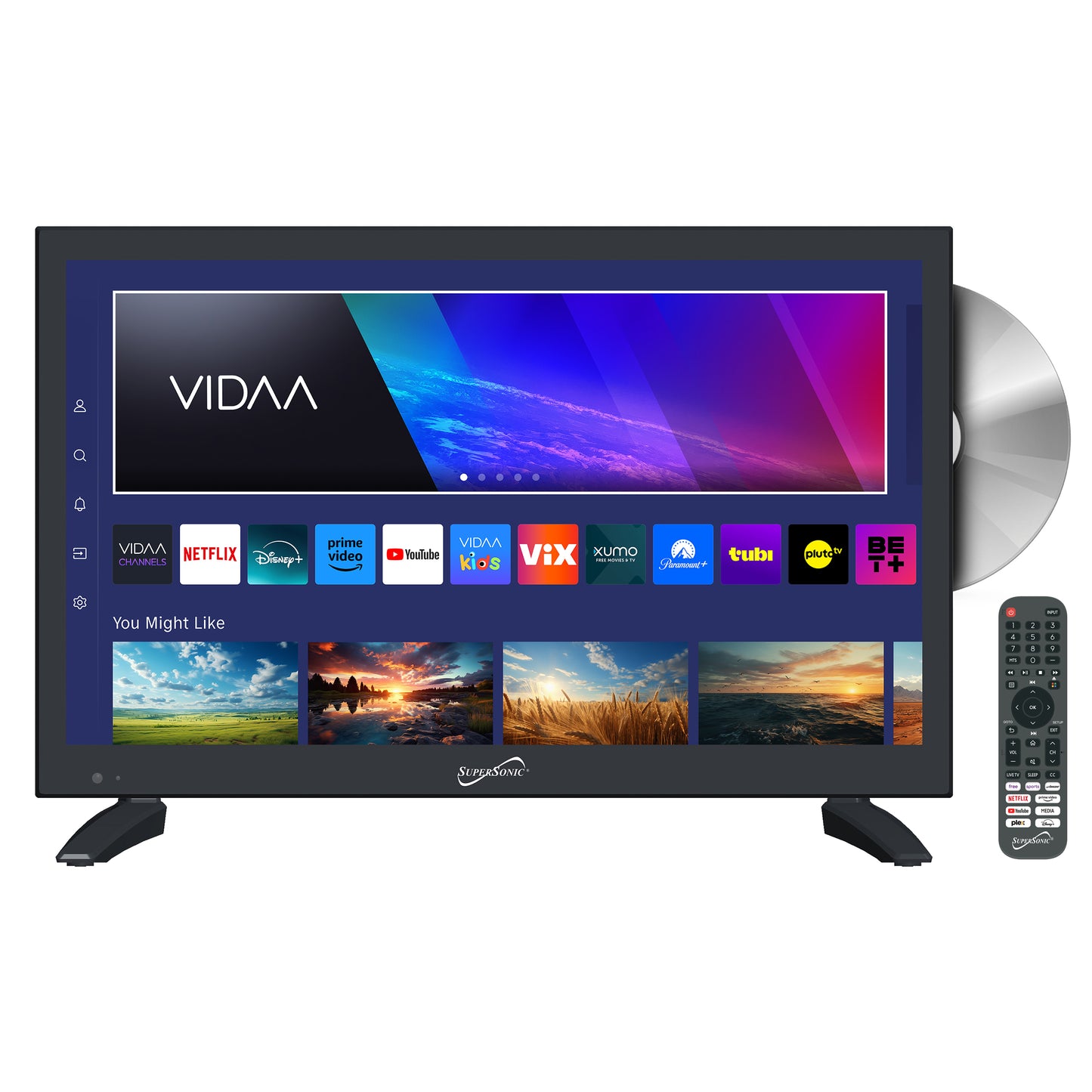 SuperSonic 19" Vidaa LED Smart TV w DVD Player
