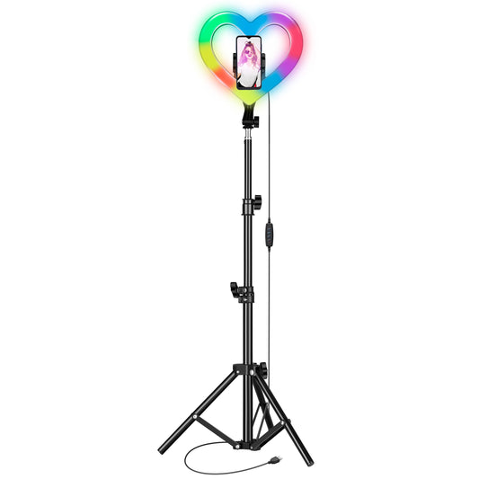 SuperSonic Pro Live Stream 10" Vlogger Heart Ring Light 3000K-6000K w RGB