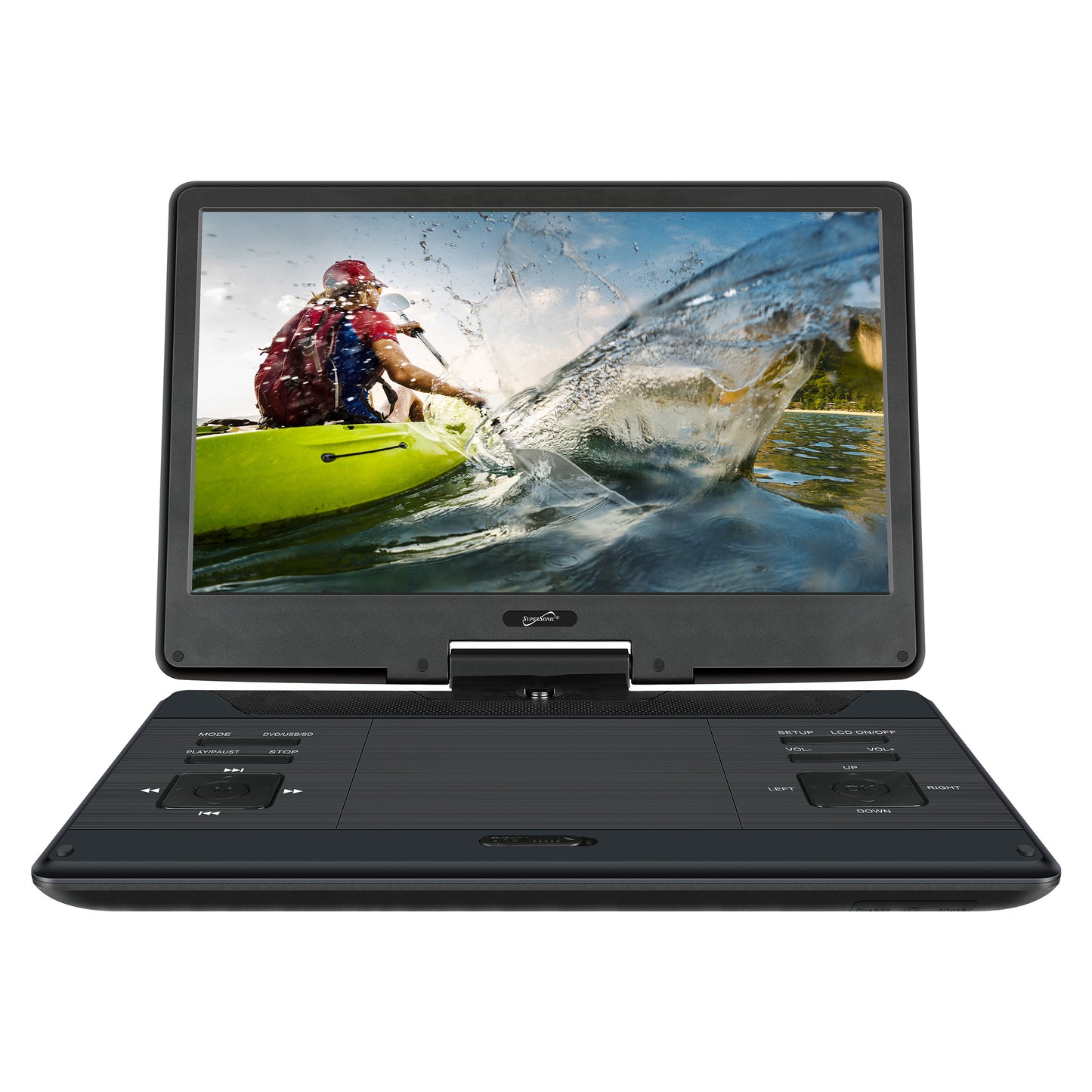SuperSonic 14" Portable Swivel DVD Player in Black w TV Tuner