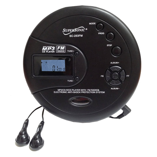 Supersonic Personal MP3/CD Player w FM Radio