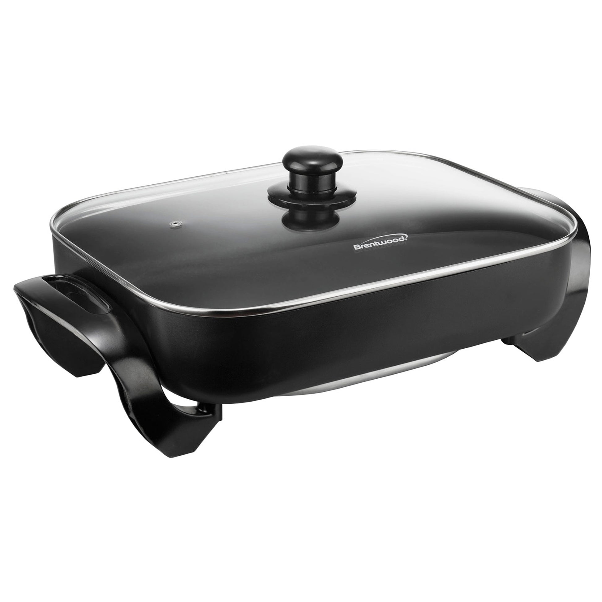 Brentwood 16" Nonstick Electric Skillet w Glass Lid in Black